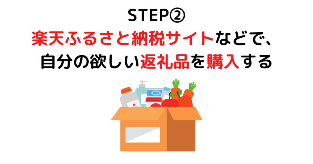 STEP②楽天ふるさと納税サイトなどで、自分の欲しい返礼品を購入する